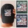 Custom Vintage Washed Denim Baseball Cap - Personalized Birthday Gifts For Dad, Grandpa - Small Hands Trust Your Strength