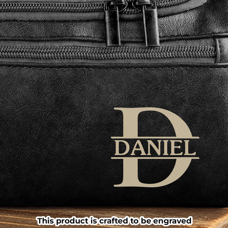 Custom Engraved Leather Toiletry Bag - New Arrival, Personalized Birthday Gifts For Dad, Brother, Grandpa, Husband - For The Man Who’s Always On The Move AMZ