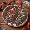 Custom Circle Glass Ornament - Personalized Christmas Memorial Sympathy Gifts For Loss Of Mom, Dad - A Visit From Heaven