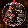 Custom Circle Glass Ornament - Personalized Christmas Memorial Sympathy Gifts For Loss Of Mom, Dad - A Visit From Heaven