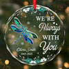Custom Circle Glass Ornament - Personalized Christmas Memorial Sympathy Gifts For Loss Of Mom, Dad - A Visit From Heaven