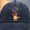 Custom Vintage Washed Denim Baseball Cap - Personalized Birthday Gifts For Dad, Grandpa - Hearts Growing Under Your Care