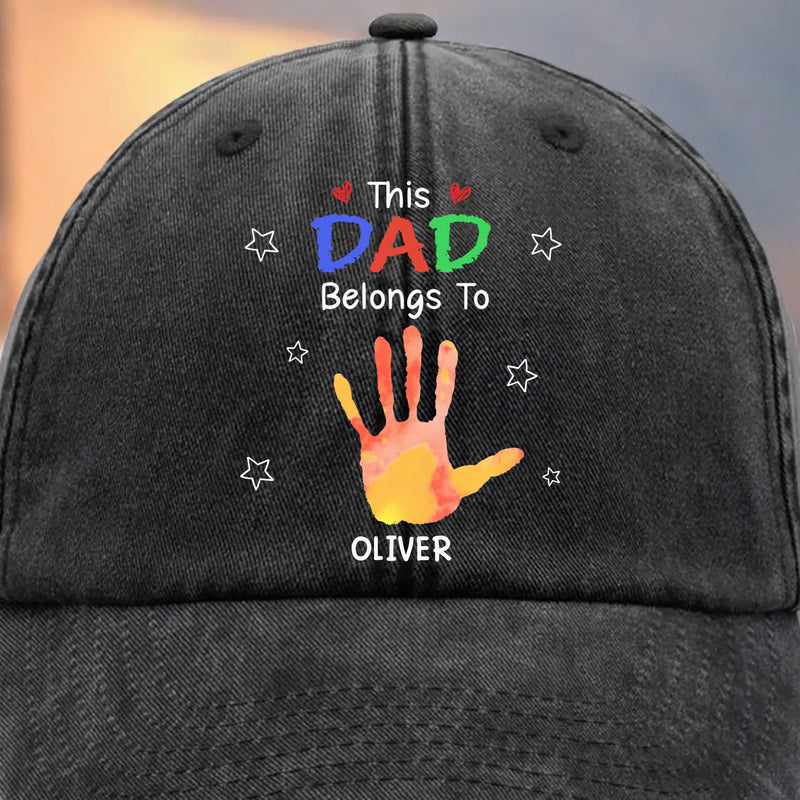 Custom Vintage Washed Denim Baseball Cap - Personalized Birthday Gifts For Dad, Grandpa - Hearts Growing Under Your Care