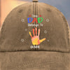Custom Vintage Washed Denim Baseball Cap - Personalized Birthday Gifts For Dad, Grandpa - Hearts Growing Under Your Care