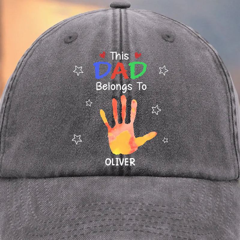 Custom Vintage Washed Denim Baseball Cap - Personalized Birthday Gifts For Dad, Grandpa - Hearts Growing Under Your Care