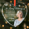 Custom Photo Heart Glass Ornament - Personalized Christmas Memorial Sympathy Gifts For Loss Of Mom, Dad - I Carry You In My Heart