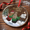 Custom Circle Glass Ornament - Personalized Best Friend Christmas Birthday Gifts For Women, Besties, Sisters, BFF - Laughing Through Every Little Chaos