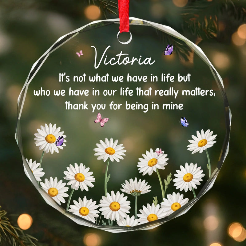 Custom Circle Glass Ornament - Personalized Best Friend Christmas Birthday Gifts For Women, Besties, Sisters, BFF - Bestie Season Is Every Season