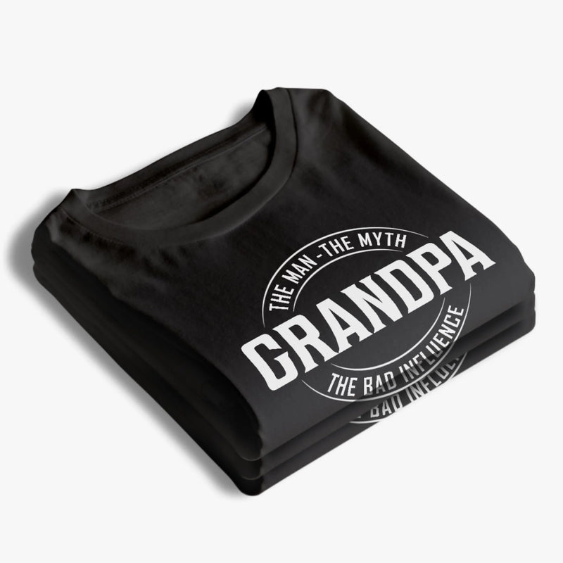 Custom Unisex T-Shirt With Design On Sleeve - Personalized Birthday Gifts For Dad, Grandpa - Legendary Mischief Instructor