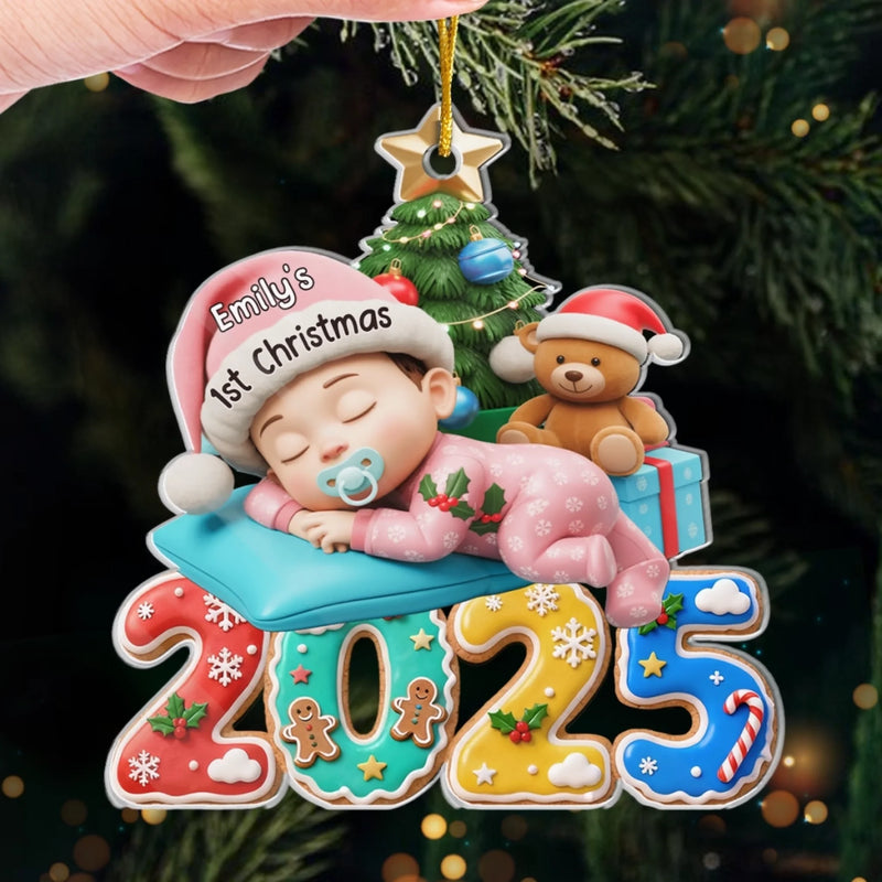 Custom First Christmas Acrylic Ornament - Personalized Christmas Baby Shower, Gender Reveal Gifts For New Moms, New Dads, New Parents - Our Greatest Blessing