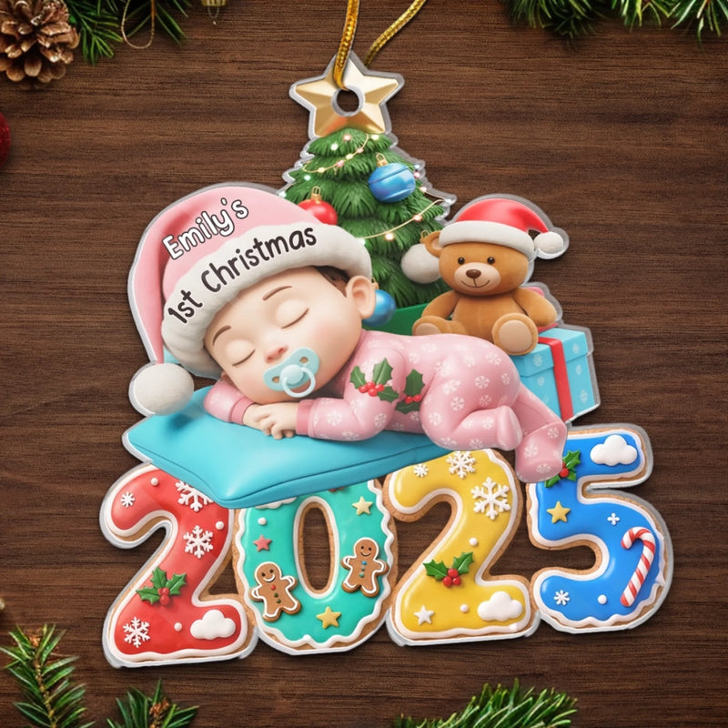 Custom First Christmas Acrylic Ornament - Personalized Christmas Baby Shower, Gender Reveal Gifts For New Moms, New Dads, New Parents - Our Greatest Blessing