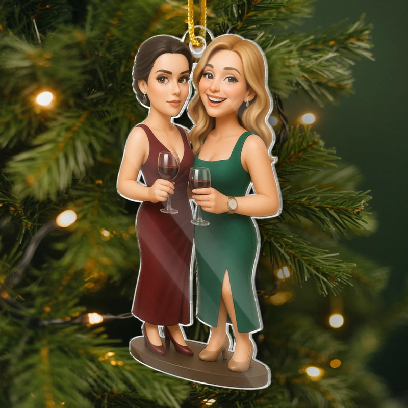 Custom Photo Acrylic Ornament - Personalized Christmas Birthday Gifts For Best Friends, Family, Coworker, Work Bestie, Husband And Wife, Dog Cat Lovers - Life’s Better Laughing With You