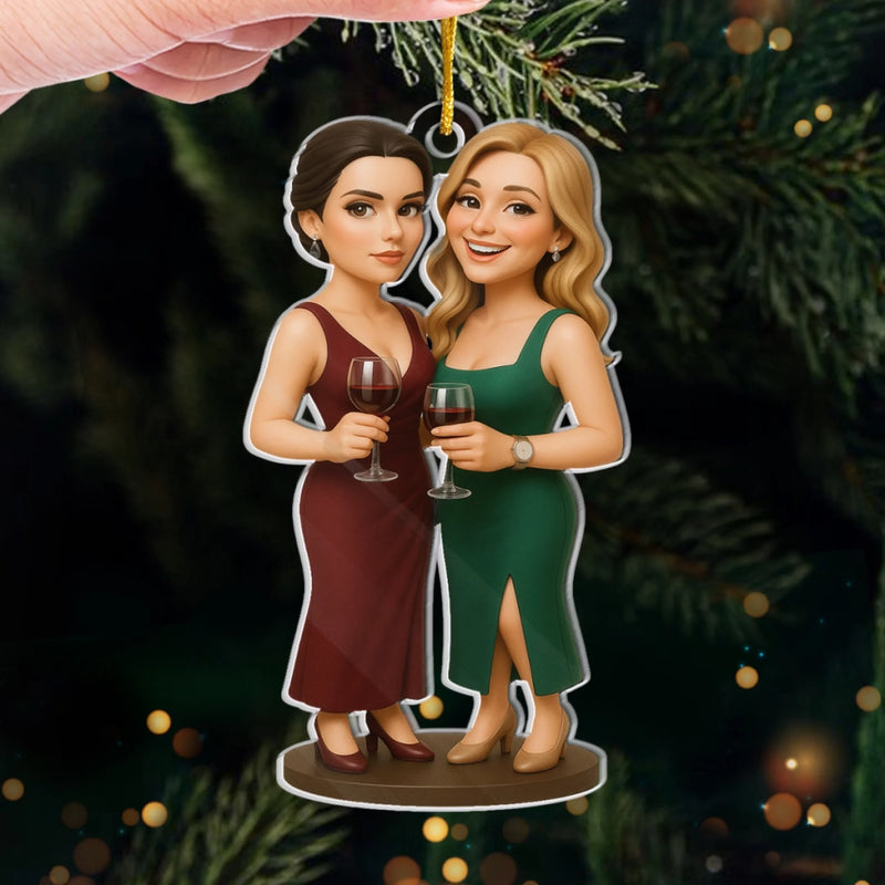 Custom Photo Acrylic Ornament - Personalized Christmas Birthday Gifts For Best Friends, Family, Coworker, Work Bestie, Husband And Wife, Dog Cat Lovers - Life’s Better Laughing With You