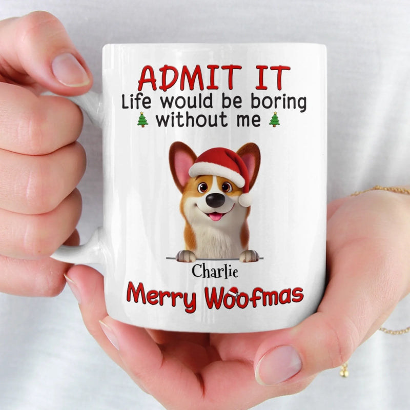 Custom Mug - Personalized Christmas Birthday Gifts For Dog Lovers, Dog Dad And Mom - Santa’s Favorite Troublemaker