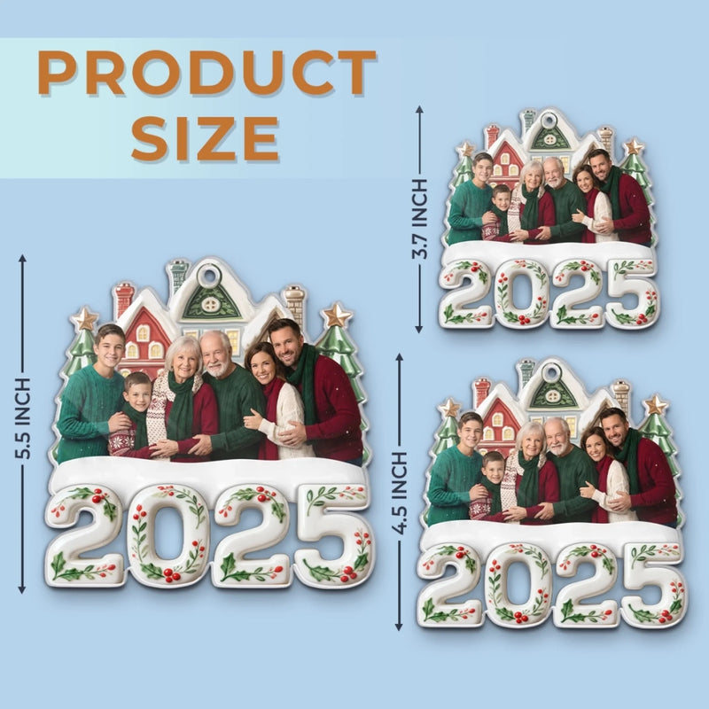Custom Photo Acrylic Ornament - Personalized Christmas Birthday Gifts For Mom, Dad, Brother, Sister, Kids - Happiness Is In This Moment