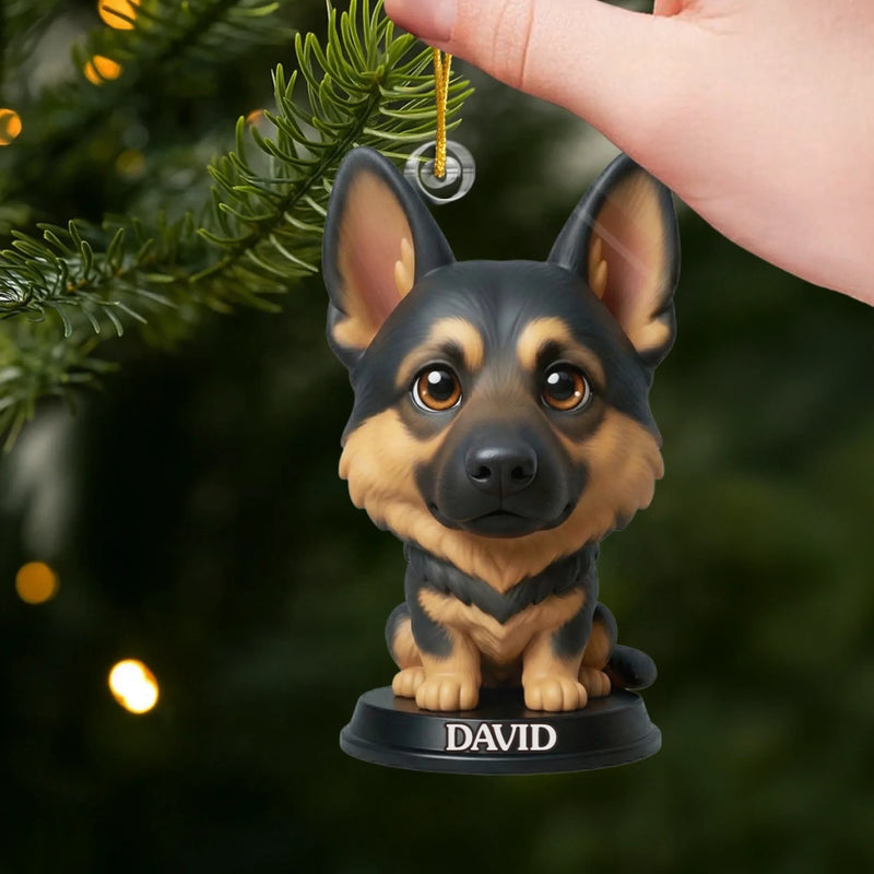 Custom Photo German Shepherd Dog Acrylic Ornament - Personalized Christmas Birthday Gifts For Dog Cat Lovers, Dog Dad And Mom, Cat Owners - Cuteness Overload On The Tree