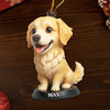 Custom Photo Golden Retriever Acrylic Ornament - Personalized Christmas Birthday Gifts For Dog Cat Lovers, Dog Dad And Mom, Cat Owners - Cuteness Overload On The Tree