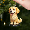 Custom Photo Golden Retriever Acrylic Ornament - Personalized Christmas Birthday Gifts For Dog Cat Lovers, Dog Dad And Mom, Cat Owners - Cuteness Overload On The Tree
