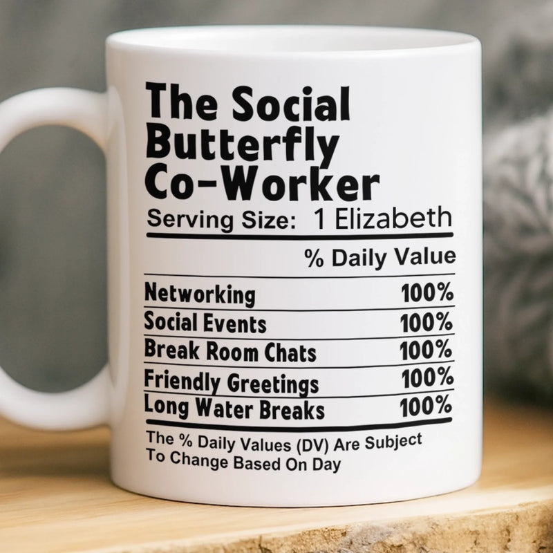 Custom Mug - Personalized Birthday Gifts For Coworker, Work Bestie - Teamwork Fueled By Coffee And Chaos