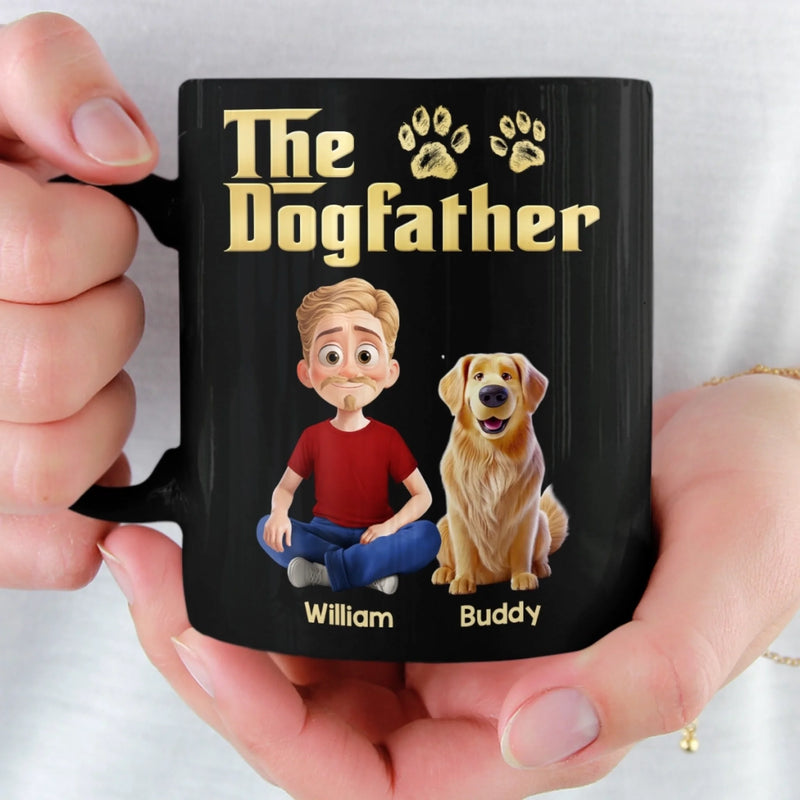 Custom Black Mug - Personalized Birthday Gifts For Dog Lovers, Dog Dad And Mom - The Boss Of Belly Rubs