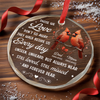 Custom Cardinal Circle Glass Ornament - Personalized Christmas Memorial Sympathy Gifts For Loss Of Mom, Dad - Heaven Is Not Far
