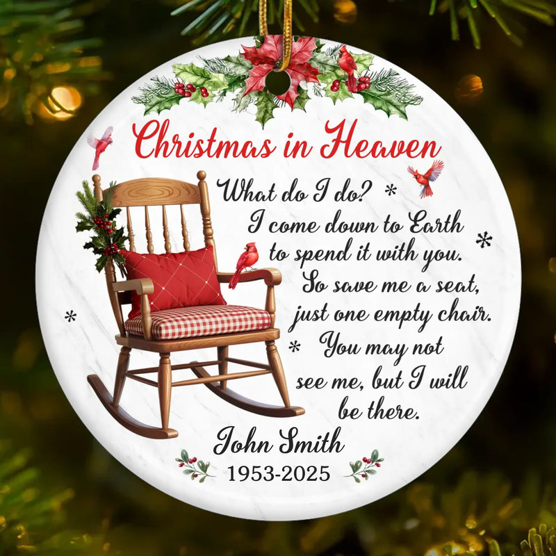 Custom Ceramic Ornament - Personalized Christmas Memorial Sympathy Gifts For Loss Of Mom, Dad - Your Spirit Shines