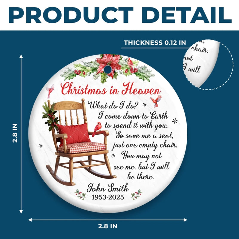 Custom Ceramic Ornament - Personalized Christmas Memorial Sympathy Gifts For Loss Of Mom, Dad - Your Spirit Shines
