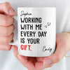 Custom Mug - Personalized Birthday Gifts For Coworker, Work Bestie - Turning Chaos Into Wins Daily