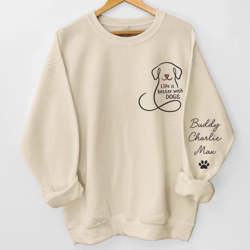 Custom Unisex Sweatshirt, Hoodie With Design On Sleeve -  Personalized Christmas Birthday Gifts For Dog Lovers, Dog Dad And Mom - My Emotional Support Squad