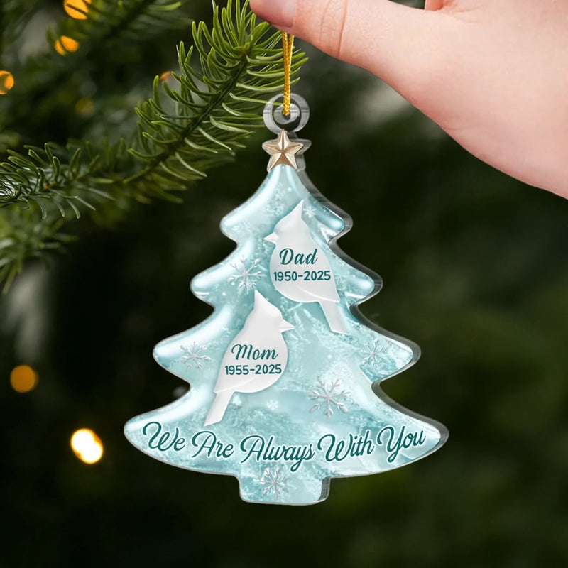 Custom Cardinal Acrylic Ornament - Personalized Christmas Memorial Sympathy Gifts For Loss Of Mom, Dad - Your Love Lives On