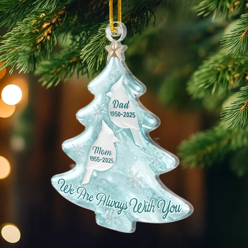 Custom Cardinal Acrylic Ornament - Personalized Christmas Memorial Sympathy Gifts For Loss Of Mom, Dad - Your Love Lives On