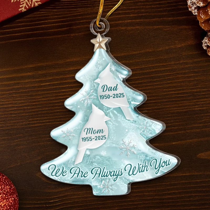 Custom Cardinal Acrylic Ornament - Personalized Christmas Memorial Sympathy Gifts For Loss Of Mom, Dad - Your Love Lives On