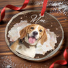 Custom Photo Circle Glass Ornament - Personalized Pet Christmas Memorial Sympathy Gifts For Dogs, Cats - Pawprints In My Heart