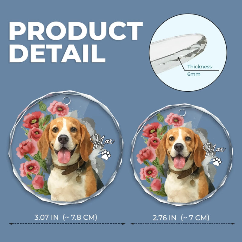 Custom Photo Circle Glass Ornament - Personalized Christmas Birthday Gifts For Dog Cat Lovers, Dog Dad And Mom, Cat Owners - You Are My Daily Smile