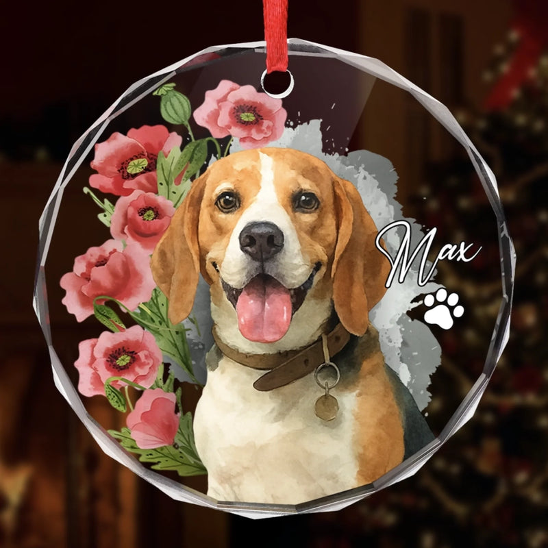 Custom Photo Circle Glass Ornament - Personalized Christmas Birthday Gifts For Dog Cat Lovers, Dog Dad And Mom, Cat Owners - You Are My Daily Smile