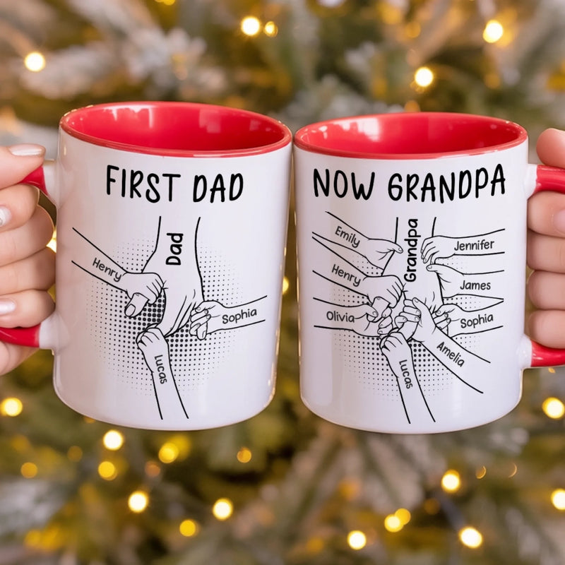 Custom Accent Mug - Personalized Birthday Gifts For Dad, Grandpa - Strength Wrapped In Love