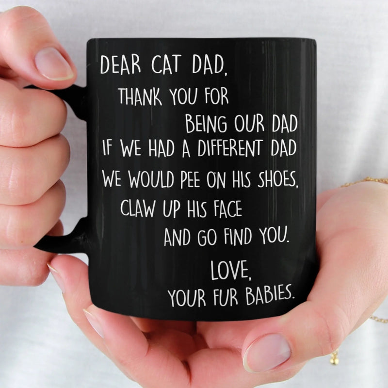 Custom Black Mug - Personalized Birthday Gifts For Cat Lovers, Cat Mom And Dad - Your Fur Babies Run This House