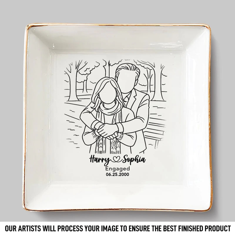 Custom Photo Jewelry Dish - Personalized Anniversary Wedding Gifts For Husband And Wife, Him And Her  - Forever Choosing You