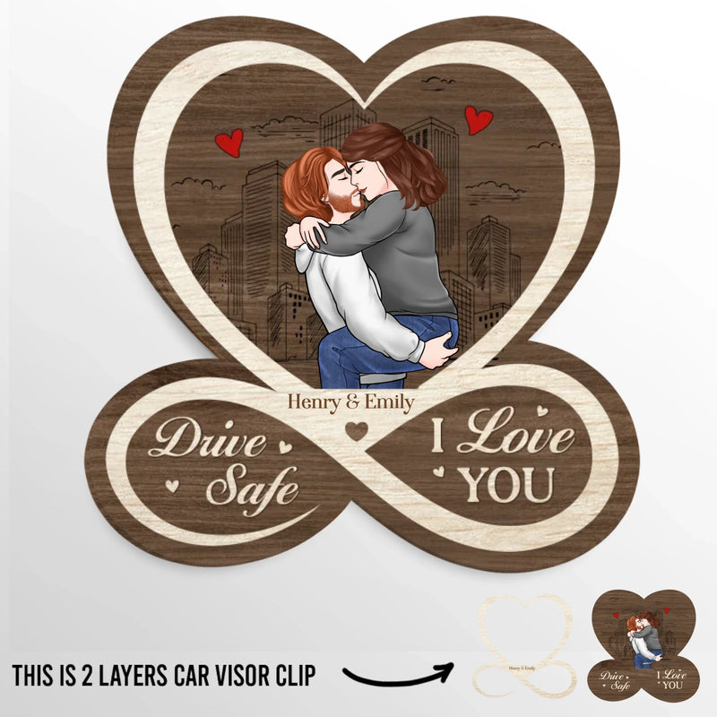 Custom Car Visor Clip - Personalized Anniversary Wedding Gifts For Husband And Wife, Him And Her - Holding On To Us
