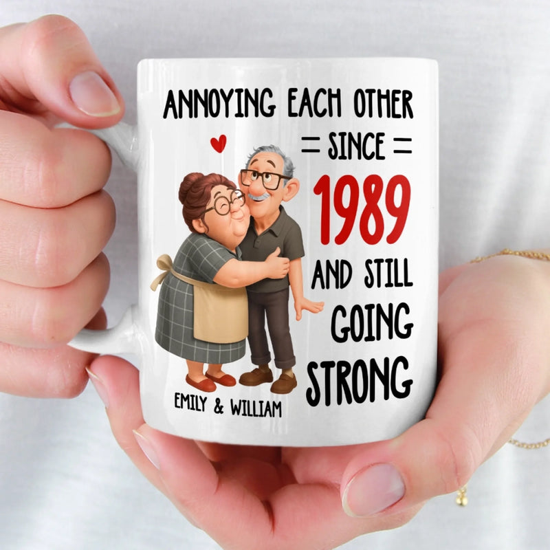Custom Mug - Personalized Anniversary Wedding Gifts For Husband And Wife, Him And Her - Two Hearts One Journey