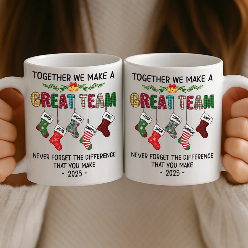 Custom Mug - Personalized Christmas Birthday Gifts For Coworker, Work Bestie - Stay Positive To Work Hard