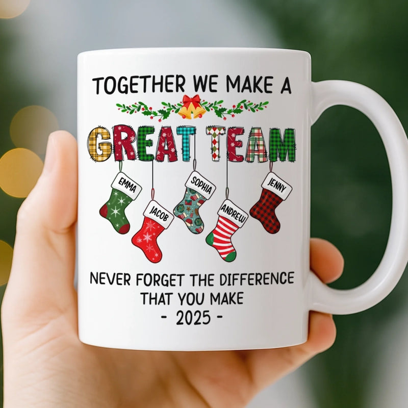 Custom Mug - Personalized Christmas Birthday Gifts For Coworker, Work Bestie - Stay Positive To Work Hard