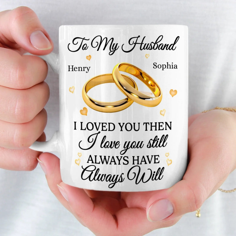 Custom Mug - Personalized Anniversary Wedding Gifts For Husband And Wife, Him And Her - Love You Then, Love You Now