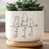Custom Home Decor Ceramic Plant Pot - Personalized Birthday Gifts For Dog Cat Lovers, Dog Dad And Mom, Cat Owners - Plant Love Grow Happiness