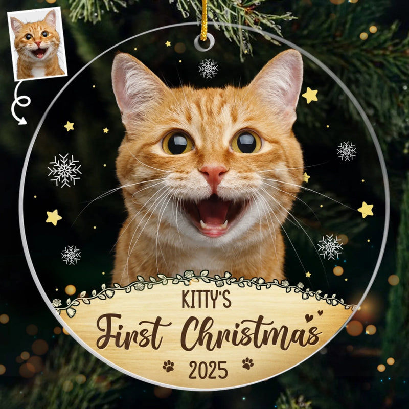 Custom Photo Pawsitively Grateful For The Joy My Pet Brings This Christmas - Dog & Cat Personalized Custom Ornament - Acrylic Custom Shaped - Christmas Gift For Pet Owners, Pet Lovers