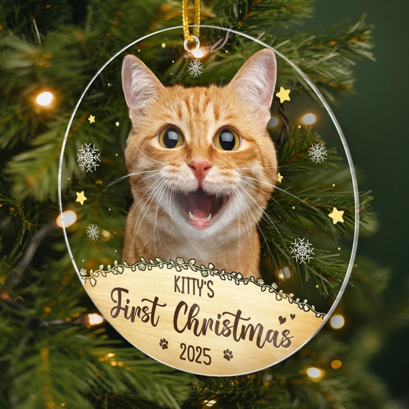 Custom Photo Pawsitively Grateful For The Joy My Pet Brings This Christmas - Dog & Cat Personalized Custom Ornament - Acrylic Custom Shaped - Christmas Gift For Pet Owners, Pet Lovers