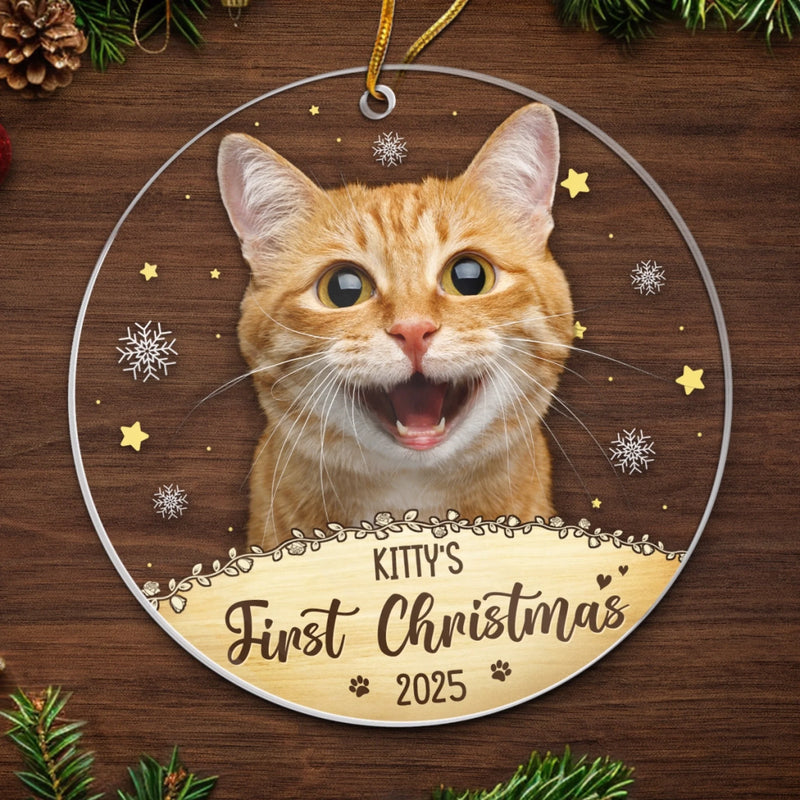 Custom Photo Pawsitively Grateful For The Joy My Pet Brings This Christmas - Dog & Cat Personalized Custom Ornament - Acrylic Custom Shaped - Christmas Gift For Pet Owners, Pet Lovers