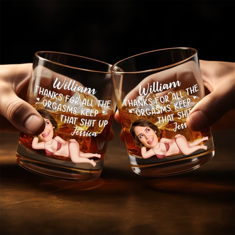 Custom Photo Whiskey Glass - Personalized Anniversary Wedding Gifts For Husband And Wife, Him And Her - Better Together Every Single Day