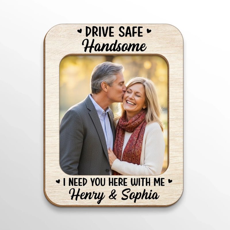 Custom Photo Car Visor Clip - Personalized Anniversary Wedding Gifts For Husband And Wife, Him And Her - I Need You Here With Me