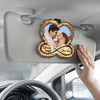 Custom Photo Car Visor Clip - Personalized Anniversary Wedding Gifts For Husband And Wife, Him And Her - You And Me Always Work
